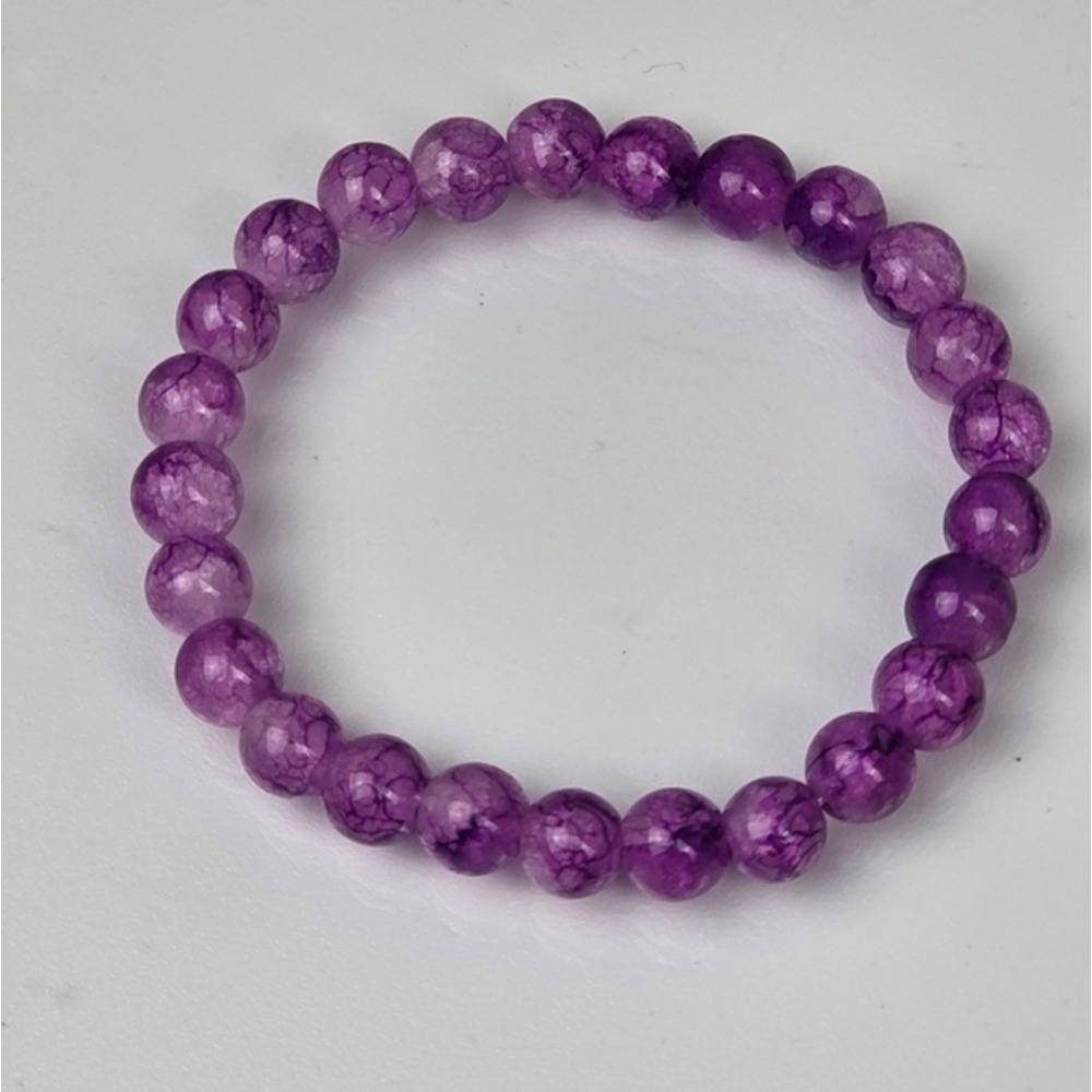 10mm Purple Glass Beads Bracelet